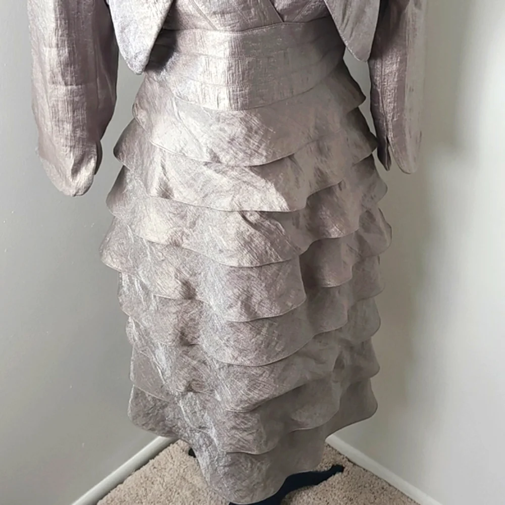 Adrianna Papell Occasions Mother of the Bride Dress and Bolero - Picture 3 of 11
